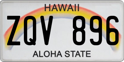 HI license plate ZQV896