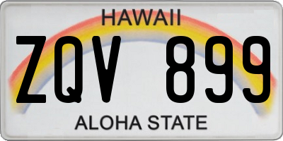 HI license plate ZQV899