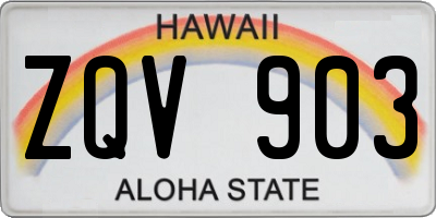 HI license plate ZQV903