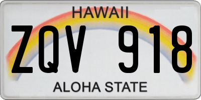 HI license plate ZQV918