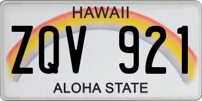 HI license plate ZQV921