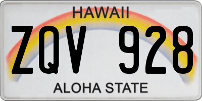HI license plate ZQV928