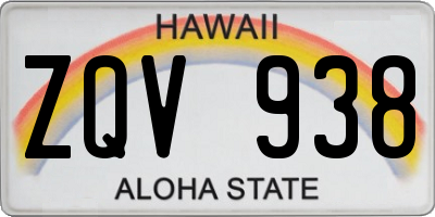 HI license plate ZQV938