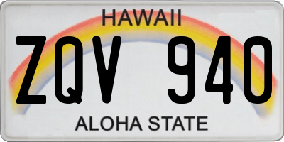 HI license plate ZQV940