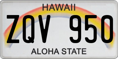 HI license plate ZQV950