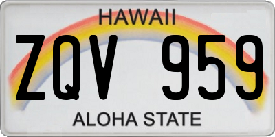 HI license plate ZQV959