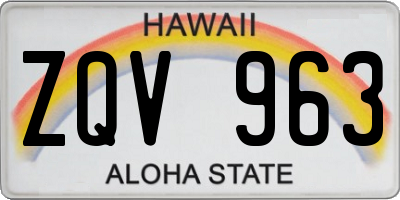 HI license plate ZQV963
