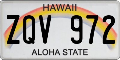 HI license plate ZQV972