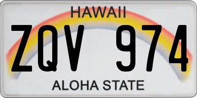 HI license plate ZQV974