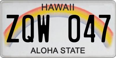 HI license plate ZQW047