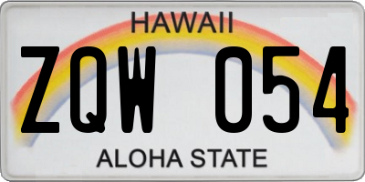 HI license plate ZQW054