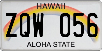 HI license plate ZQW056
