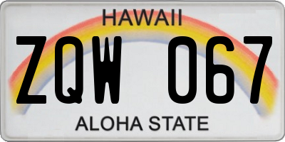 HI license plate ZQW067