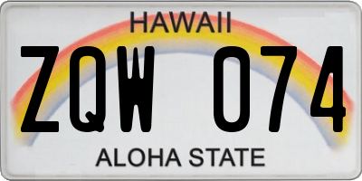 HI license plate ZQW074