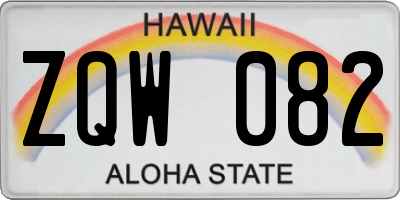 HI license plate ZQW082