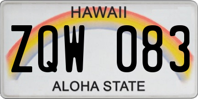 HI license plate ZQW083