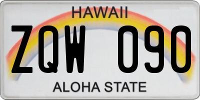 HI license plate ZQW090