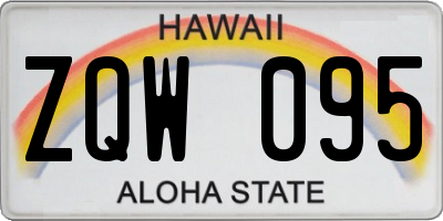 HI license plate ZQW095