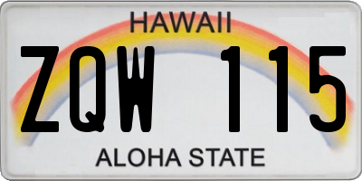 HI license plate ZQW115