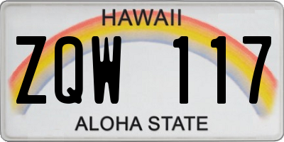 HI license plate ZQW117