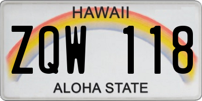 HI license plate ZQW118
