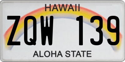 HI license plate ZQW139