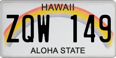 HI license plate ZQW149