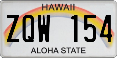HI license plate ZQW154