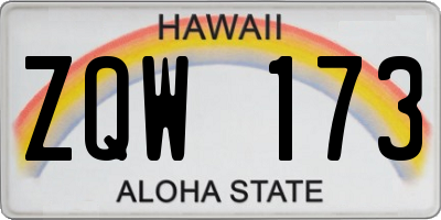 HI license plate ZQW173