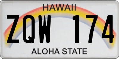 HI license plate ZQW174