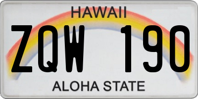HI license plate ZQW190