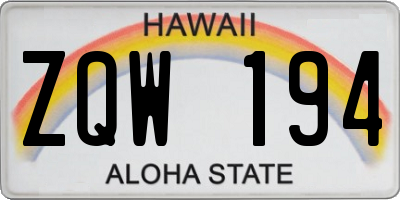 HI license plate ZQW194