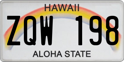 HI license plate ZQW198