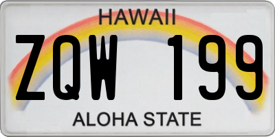 HI license plate ZQW199