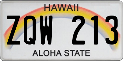HI license plate ZQW213