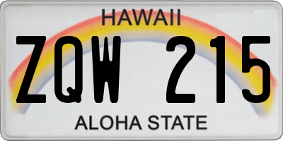 HI license plate ZQW215