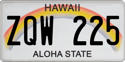 HI license plate ZQW225
