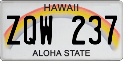HI license plate ZQW237