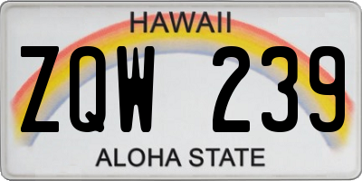 HI license plate ZQW239