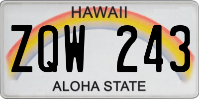 HI license plate ZQW243