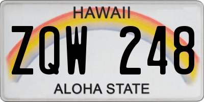 HI license plate ZQW248