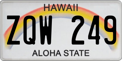 HI license plate ZQW249