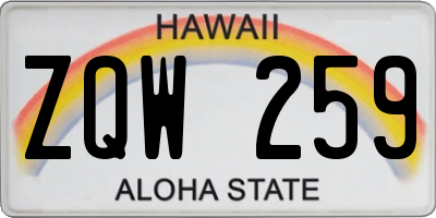 HI license plate ZQW259