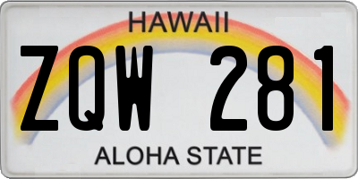 HI license plate ZQW281