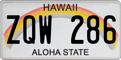 HI license plate ZQW286