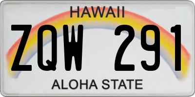 HI license plate ZQW291