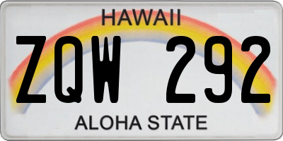 HI license plate ZQW292
