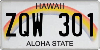 HI license plate ZQW301