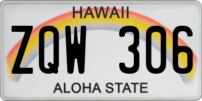 HI license plate ZQW306
