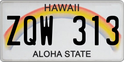 HI license plate ZQW313
